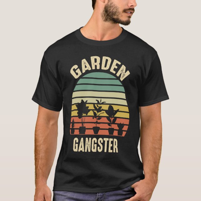 Camiseta Garden Gangster Retro Vintage  Gardening (Frente)