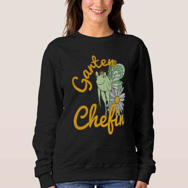 Camiseta Garden Saying Garden Chef Frog Elf With Flower (Frente)