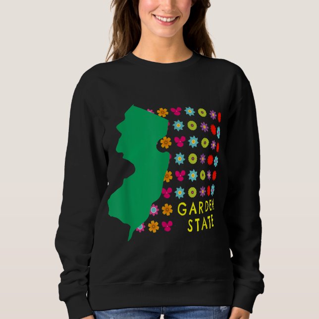Camiseta Garden State NJ Bonito Flowers New Jersey Map Grap (Frente)