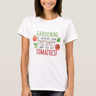 Camiseta Gardening é melhor que terapia tipografia