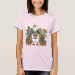 Camiseta Gardening Mom Plant Lover Home Garden Planting Art<br><div class="desc">Charming gardening design featuring a graceful swan surrounded by plants, celebrating the joy of home gardening and plant care. This nature-inspired artwork reflects the peaceful beauty of tending a garden, planting flowers, and enjoying greenery at home. Perfect for gardening moms, plant lovers, home gardeners, and nature enthusiasts who enjoy growing...</div>