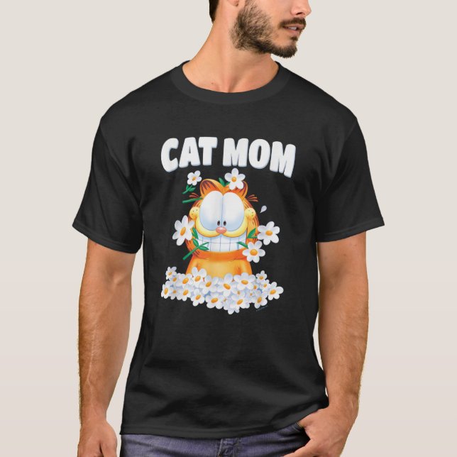 Camiseta Garfield Cat Mamãe Flores (Frente)