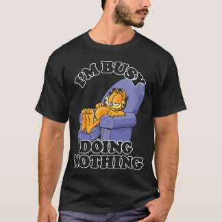 Camiseta Garfield Estou Ocupado Fazendo Nada Poltrona Tempo