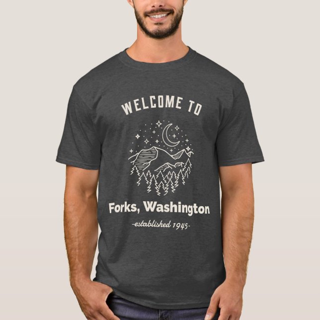 Camiseta Garfo Cidade de Forks Washington Forks Na (Frente)