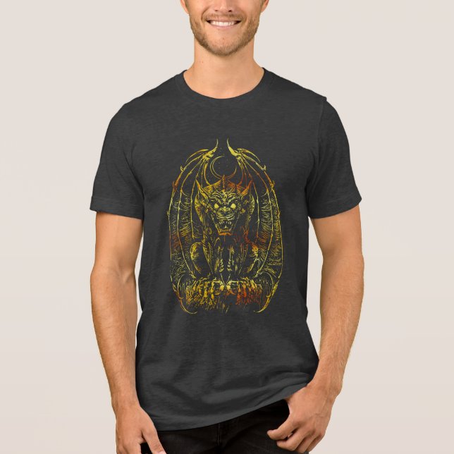 Camiseta Gárgula ao Luar: Arte Gótica (Frente)