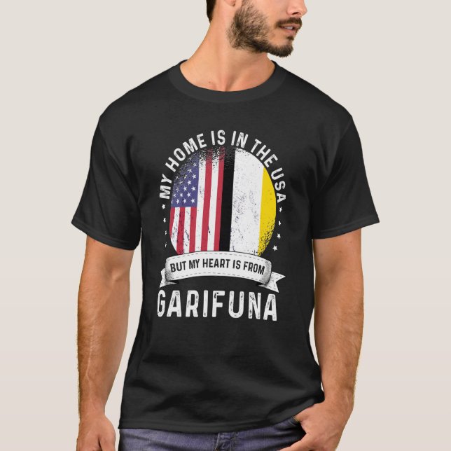 Camiseta Garifuna American Patriot Grown Proud Home USA Fla (Frente)