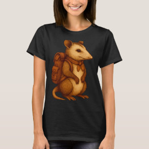 Camiseta Garinha mochileiro de gambá floresta acampando alp