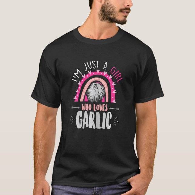 Camiseta Garlic Girl Rainbow Vegan Plant Based Diet Mulher (Frente)