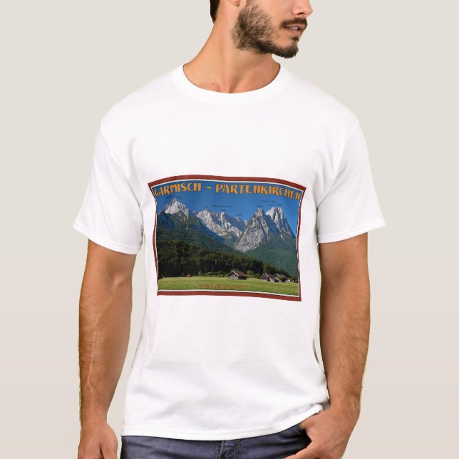 Camiseta Garmisch - o Zugspitze e o Alpspitze (Frente)