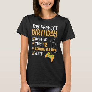 Camiseta Garota 12 de Jogos de Aniversário de 12 Anos
