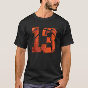 Camiseta Garota 13 de aniversário de basquete Trinta e 13 a