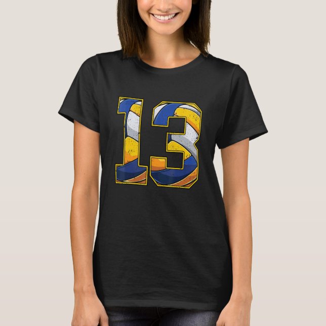 Camiseta Garota 13 de aniversário de vôlei treze 13 anos (Frente)