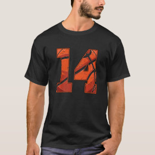 Camiseta Garota 14 de Aniversário de Basquete Quatorze 14 a
