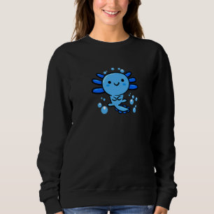Camiseta Garota Adorável Axolotl Blue Gamer Salamande