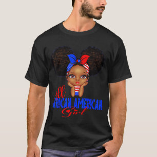 Camiseta garota afro-americana engraçada independência 4 de