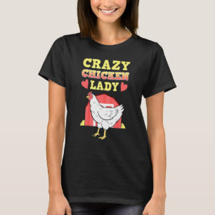 Camiseta Garota Agricultora Louca por Galinhas