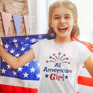 Camiseta Garota Americana 4 de julho