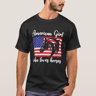 Camiseta garota americana que ama cavalos piloto 1