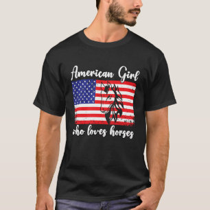 Camiseta garota americana que ama cavalos piloto 5