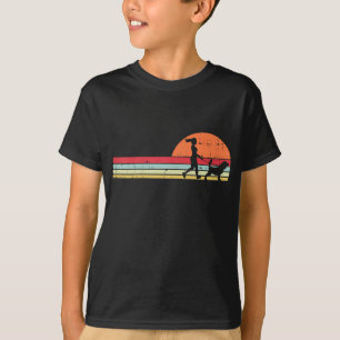 Camiseta Garota Andando Beagle Retro Animal Pet Hound Dog W