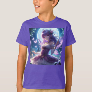 Camiseta Garota Anime Asa de Borboleta Violeta Fada da Lua 