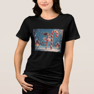 Camiseta Garota Anime Bailarina & Cana-de-Açúcar Natal
