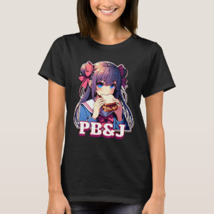 Camiseta Garota anime comendo um sanduíche PB&J