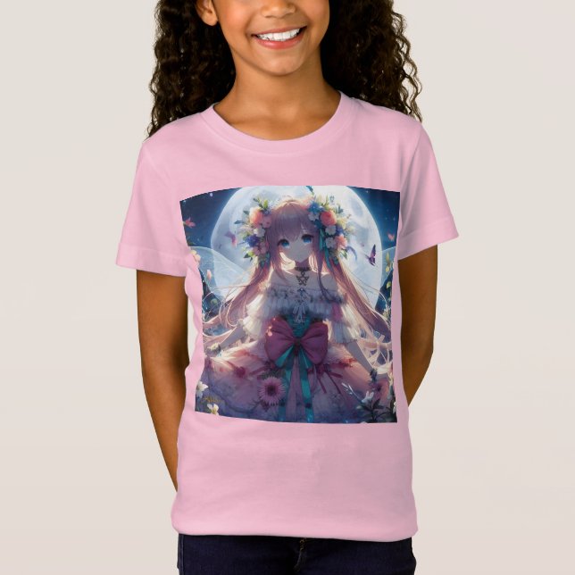 Camiseta Garota Anime Flor Lua Fada (Frente)