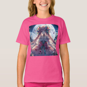 Camiseta Garota Anime Flor Lua Fada