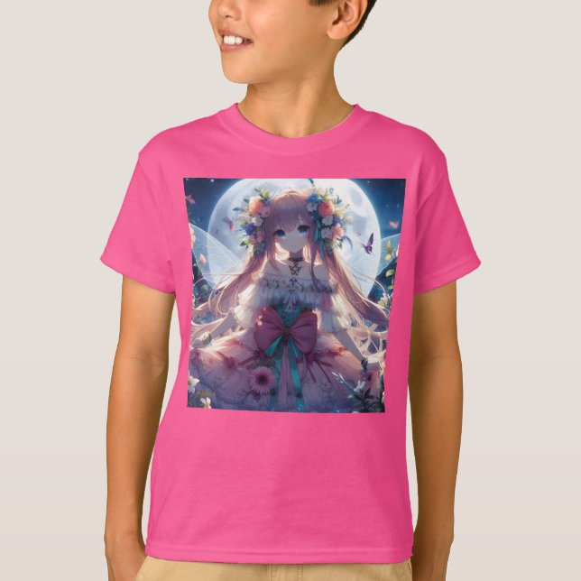 Camiseta Garota Anime Flor Lua Fada (Frente)