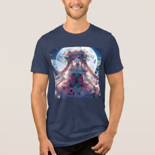 Camiseta Garota Anime Flor Lua Fada