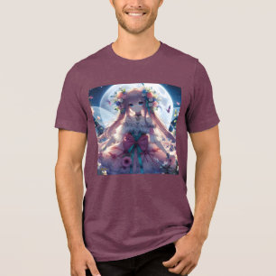 Camiseta Garota Anime Flor Lua Fada