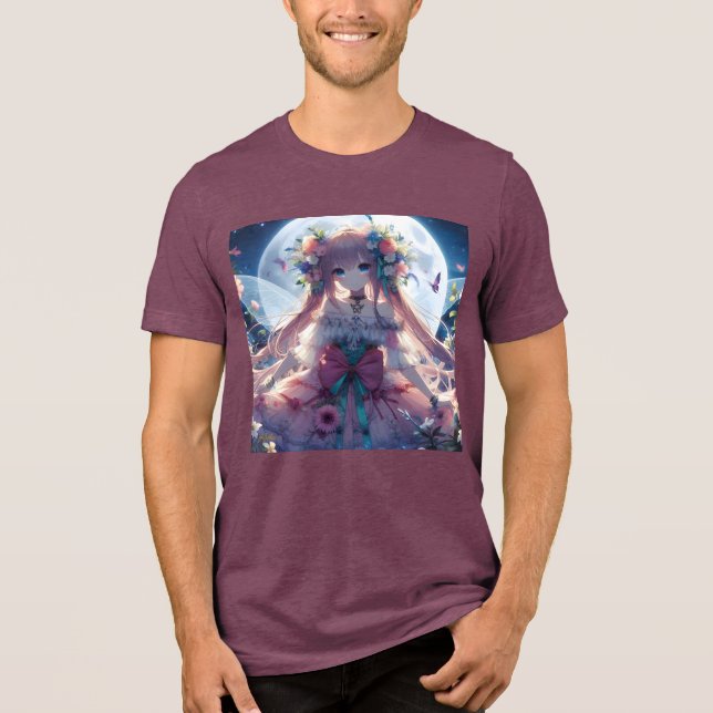 Camiseta Garota Anime Flor Lua Fada (Frente)