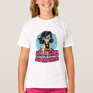 Camiseta Garota Anime Fofa Estética de Superpoder Desenho G