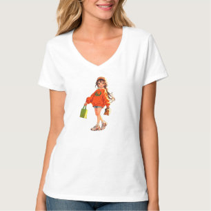 Camiseta Garota Anime Fofa Fazendo Compras - Estilo de Rua