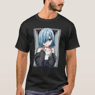 Camiseta Garota Anime Neko Catgirl Pastel Kawaii Gato Manga
