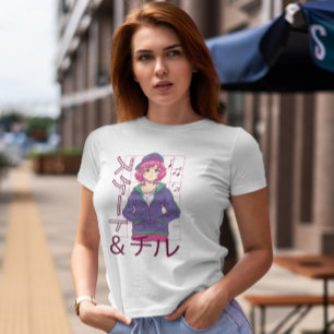 Camiseta Garota Anime Ouvindo Música