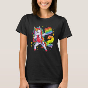 Camiseta Garota aniversário de criança de 2 anos, Unicórnio