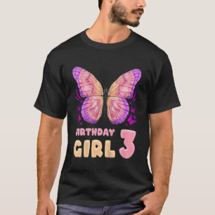 Camiseta Garota aniversário de criança de 3 anos de idade