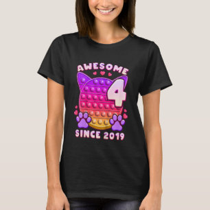 Camiseta Garota aniversário de criança de 4 anos é incrível