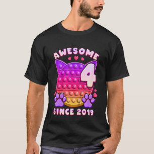 Camiseta Garota aniversário de criança de 4 anos é incrível