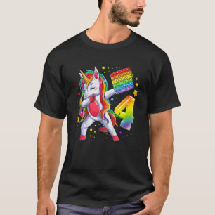 Camiseta Garota aniversário de criança de 4 anos, Unicórnio