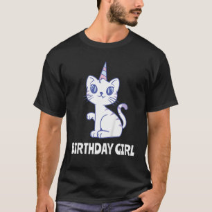 Camiseta Garota aniversário de criança de aniversário Gata 