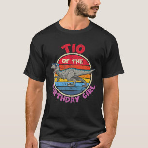 Camiseta Garota Aniversário Eu Tio I Velociraptor I Família