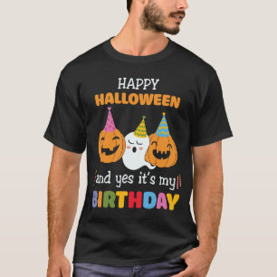 Camiseta Garota Aniversário Feliz Halloween E Sim É Meu
