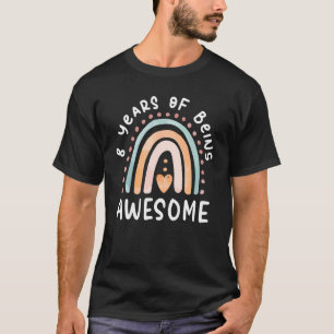 Camiseta Garota Arco-Íris de 8 anos Ia roupa de aniversário