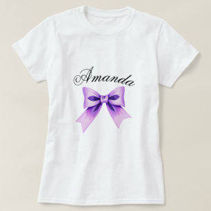 Camiseta Garota Arco Púrpura e Chic Coquette Doce 16 Aniver
