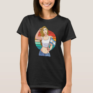 Camiseta Garota Argentina Bandeira da Argentina Orgulho Lat