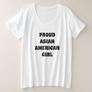 Camiseta Garota asiática orgulhosa, branca preta