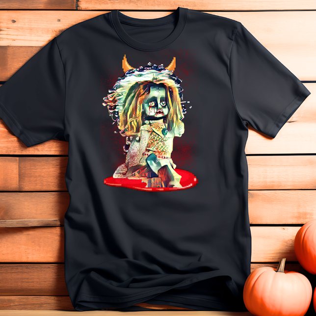 Camiseta Garota Assustada Assustadora Horror das Bruxas T-S (Criador carregado)
